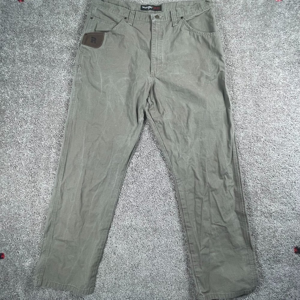 Wrangler RIGGS Workwear Pants Men's 38x34 Tan Carpenter Cargo Outdoors Utility